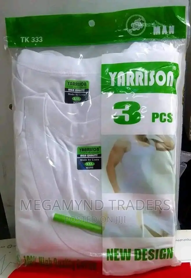 3pc Cotton Men Vest/White Vest