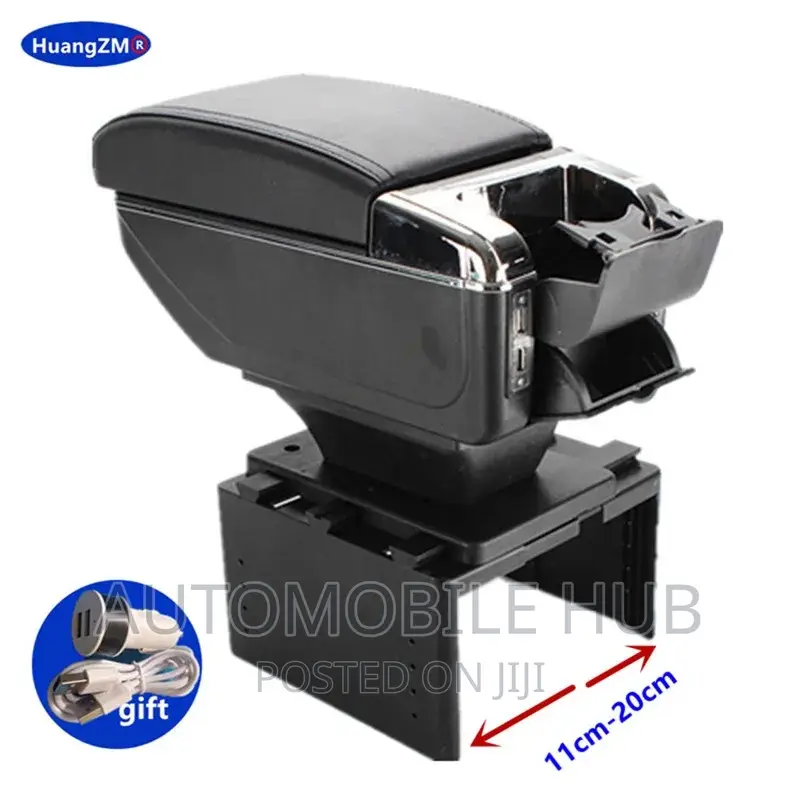 Black Red Universal Car Armrest