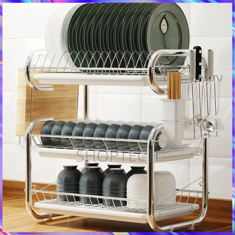 Nunix 3 Layer Dishrack Stainless Steel
