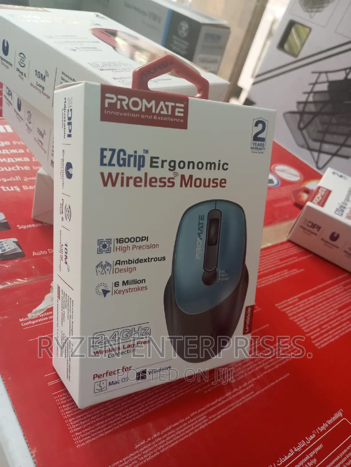 Promate Ezgrip Ergonomic Wireless Mouse Blue/