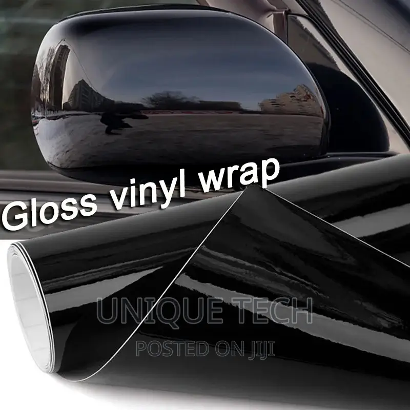 Gloss Black Car Wrapping Vinyl Sticker 1m X 1.5m