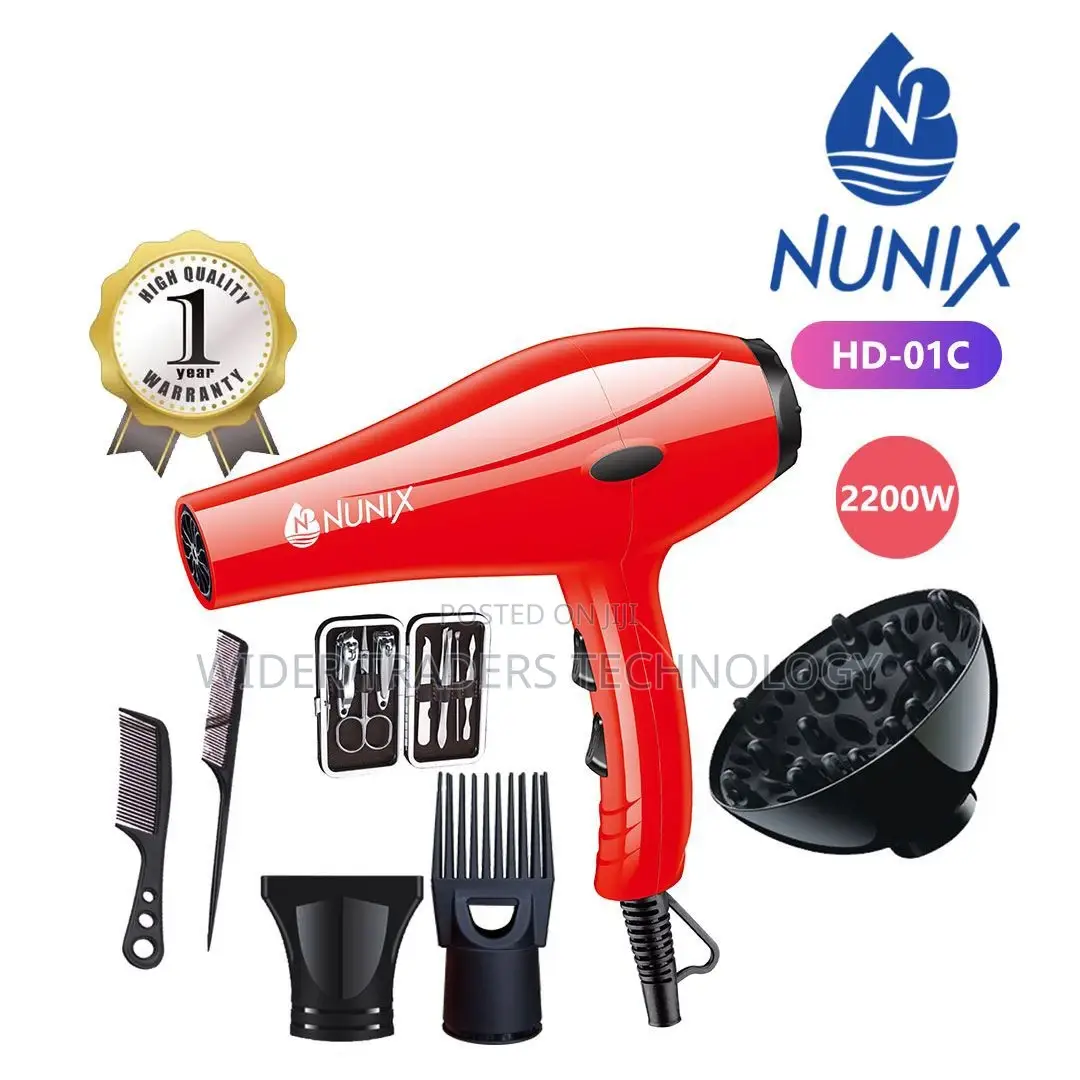 *Nunix HD-01C Red Blowdry With Accessoriess