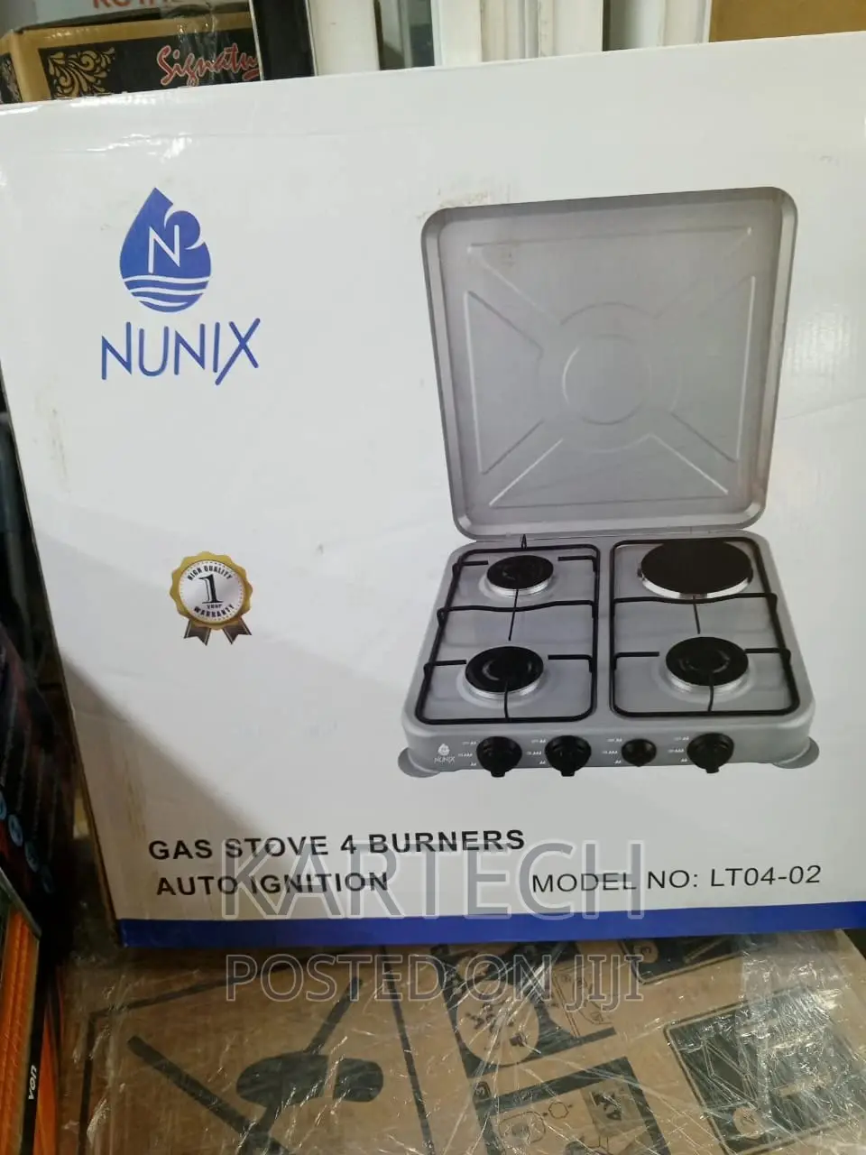 Nunix LT04-02 Table Top 3 Gas + 1 Electric Burner Stove