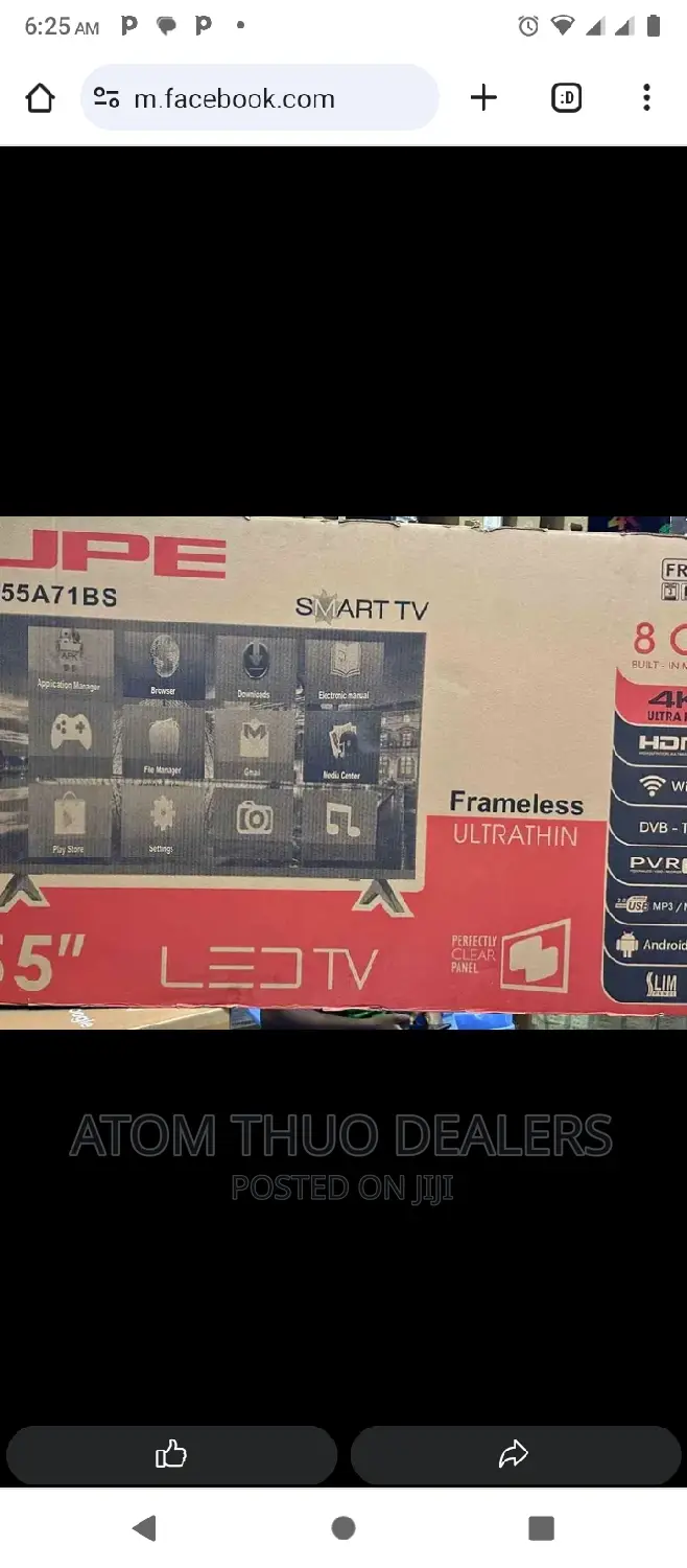 JPE 55 Inches Flameless Smart Tv.