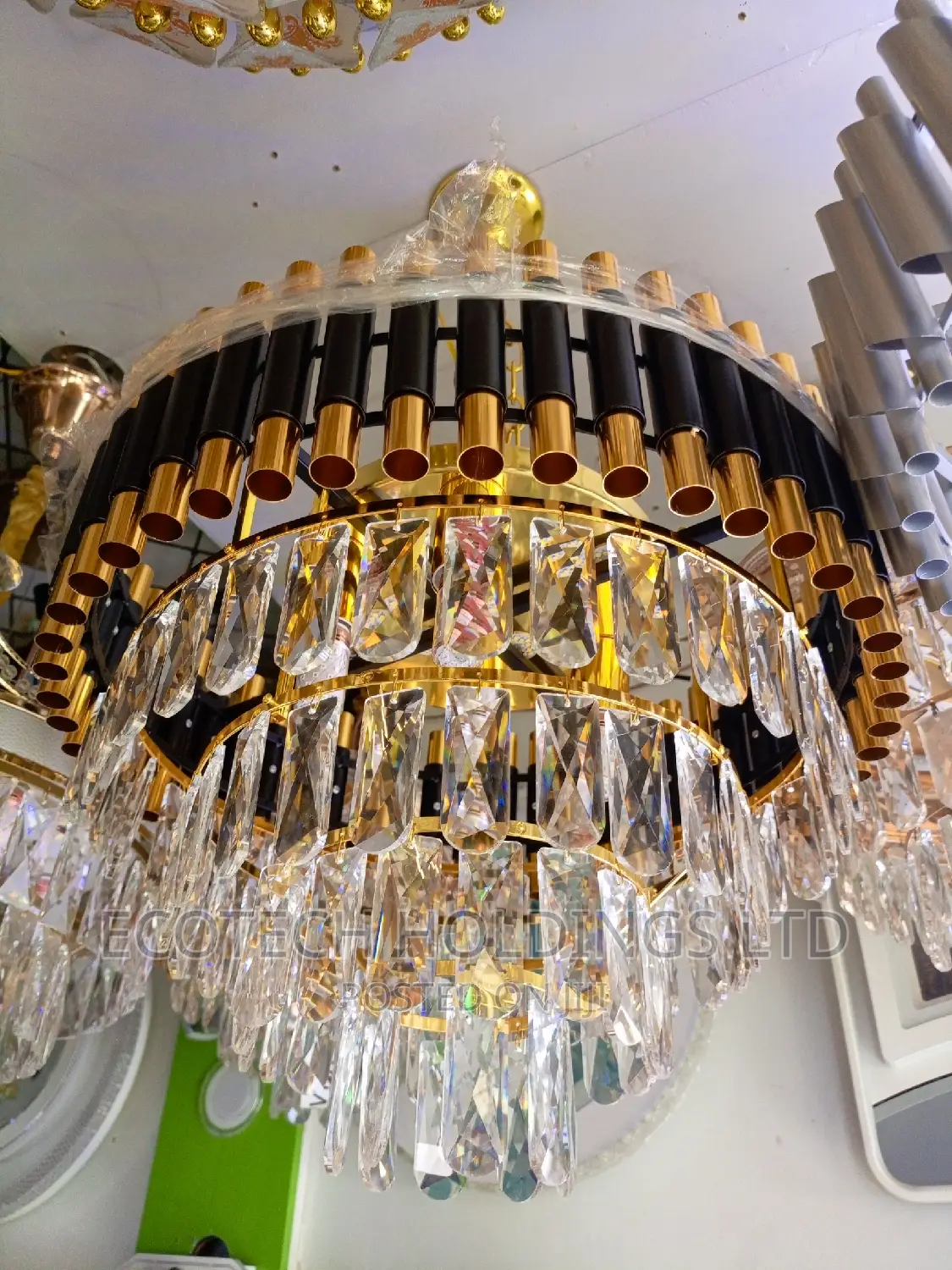 Gold and Black Size 500 Led Chandalia Lights With 2 Colors.