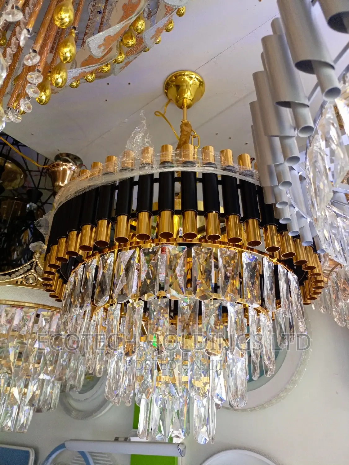Gold and Black Size 500 Led Chandalia Lights With 2 Colors.