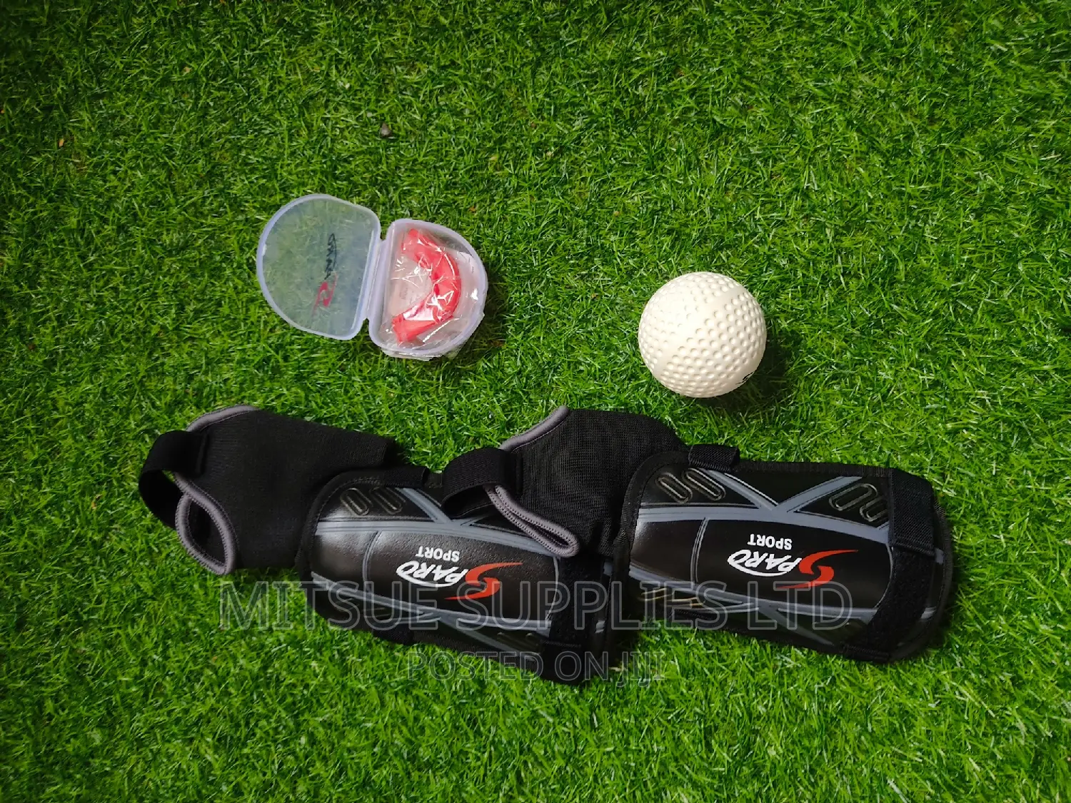 Medium Shin Guards, Hockey Ball and Mouth Guard
