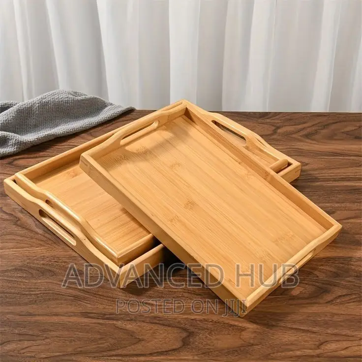 3pc Wooden Bamboo Tray