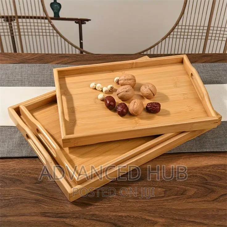 3pc Wooden Bamboo Tray