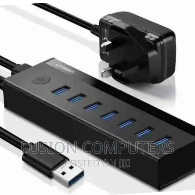 UGREEN 7-Port Powered USB 3.0 Hub UK Power Adaptor – CM481