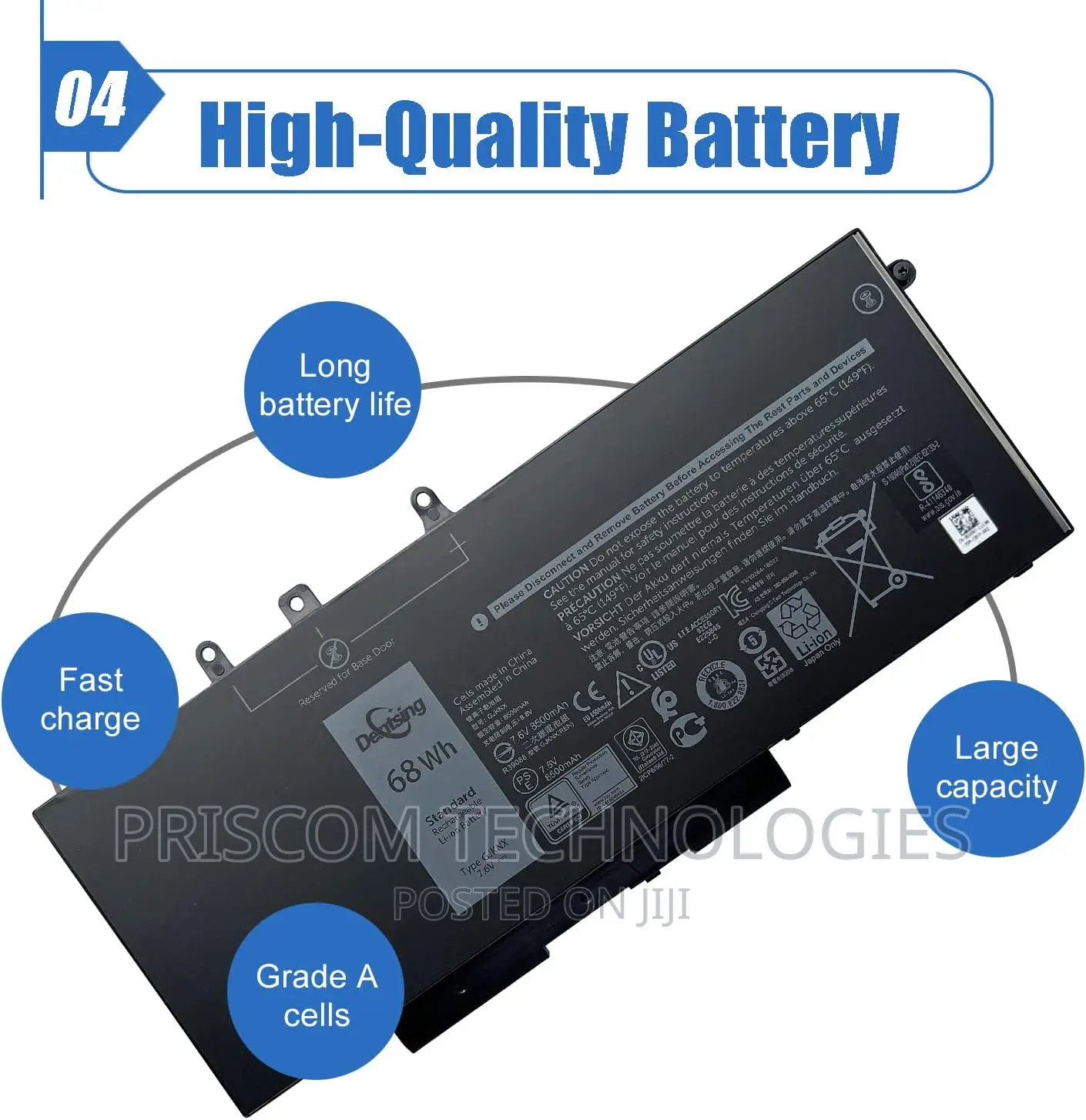 GJKNX Laptop Battery for Dell Precision 15 3520 M3530 93FTF