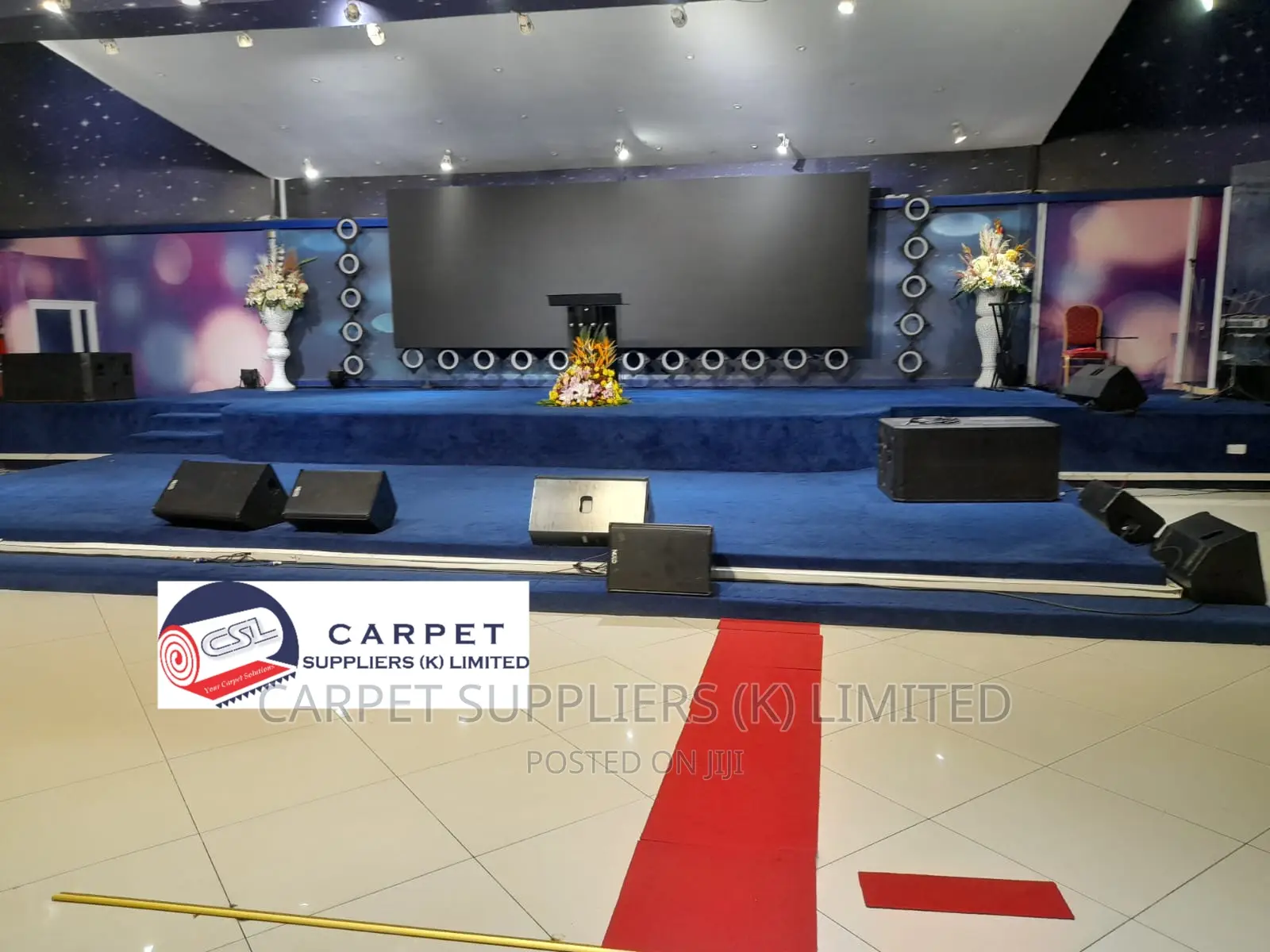 Blue Wall to Wall Carpet
