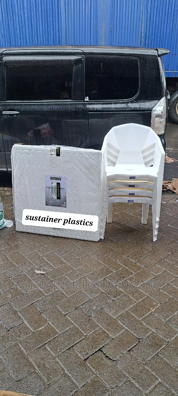 Diamond Plastic Chairs and Plastic Table Set