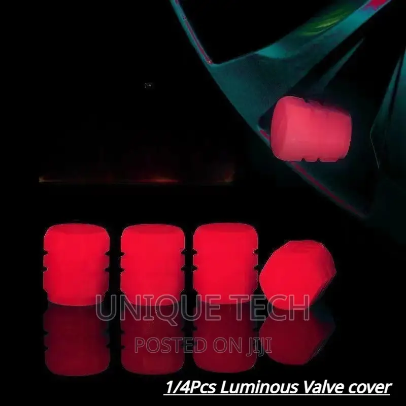 Luminous 4pieces Valve Caps - Red