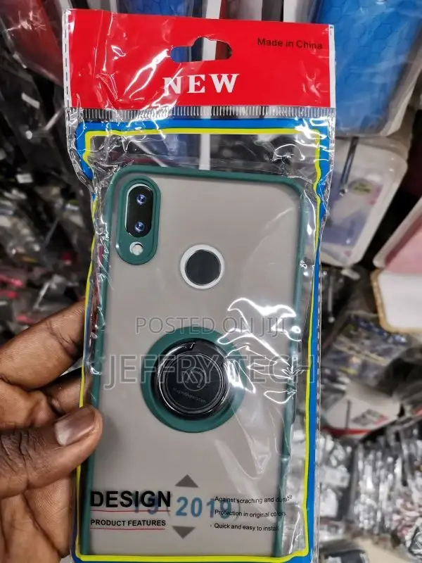Matte Smoke Case TPU Edge With Ring Holder for Huawei Y9