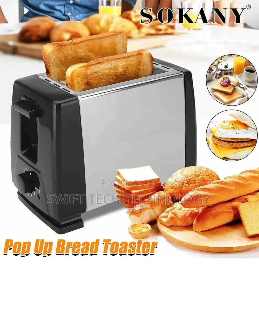 Bread Toaster Sokany 2 Slice Bread Toaster