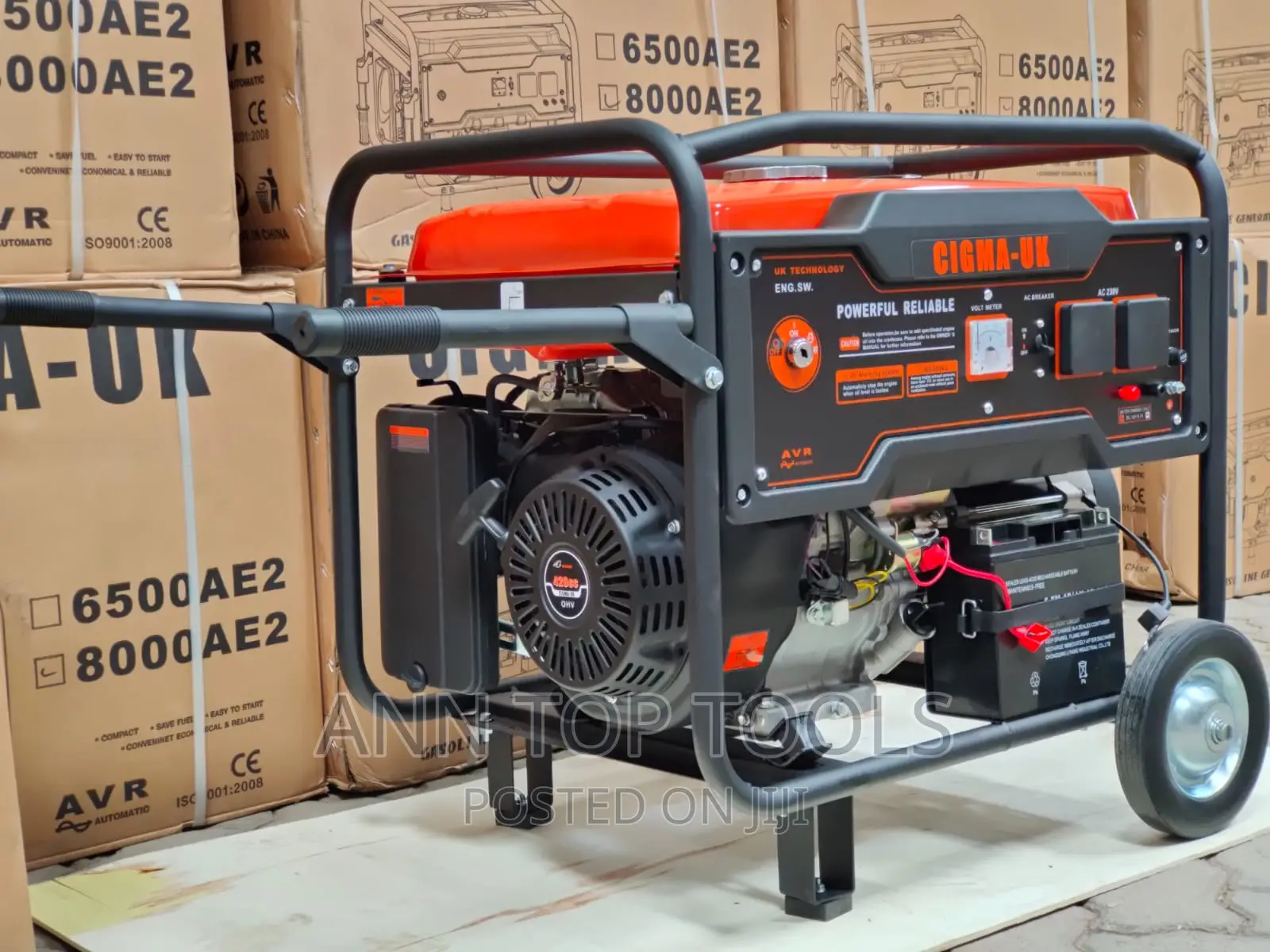 Gasoline Generator CIGMA-UK 6500AE2 Whith Wheels and Trolley