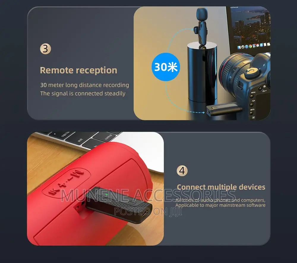 Pro 3.5MM Pro Wireless Lavalier SINGLE Microphone CAMERA.