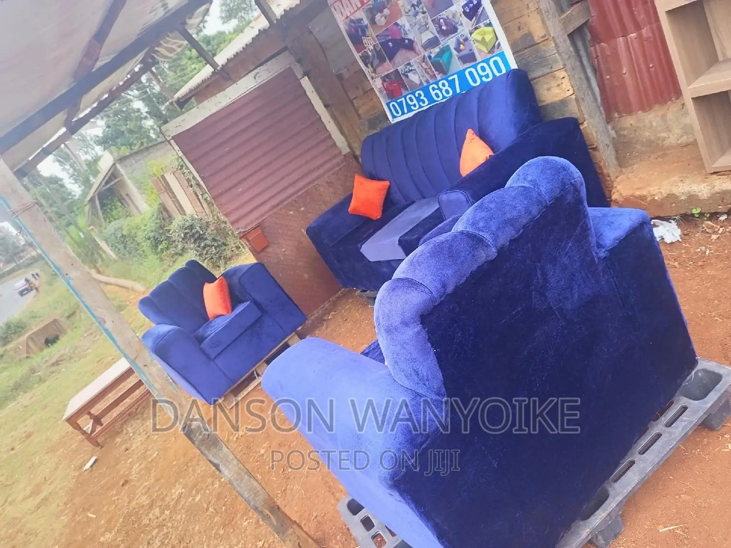 Five Seater Blue Sofa on Sale