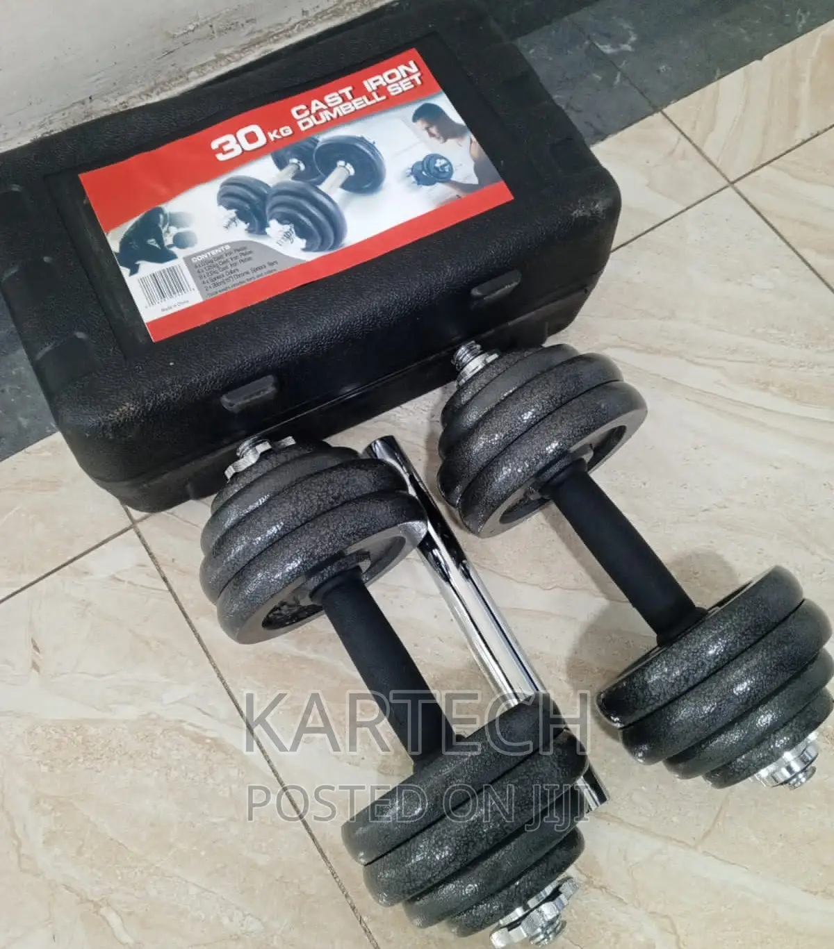 30kg Cast Iron Adjustable Dumbbell Weight Set