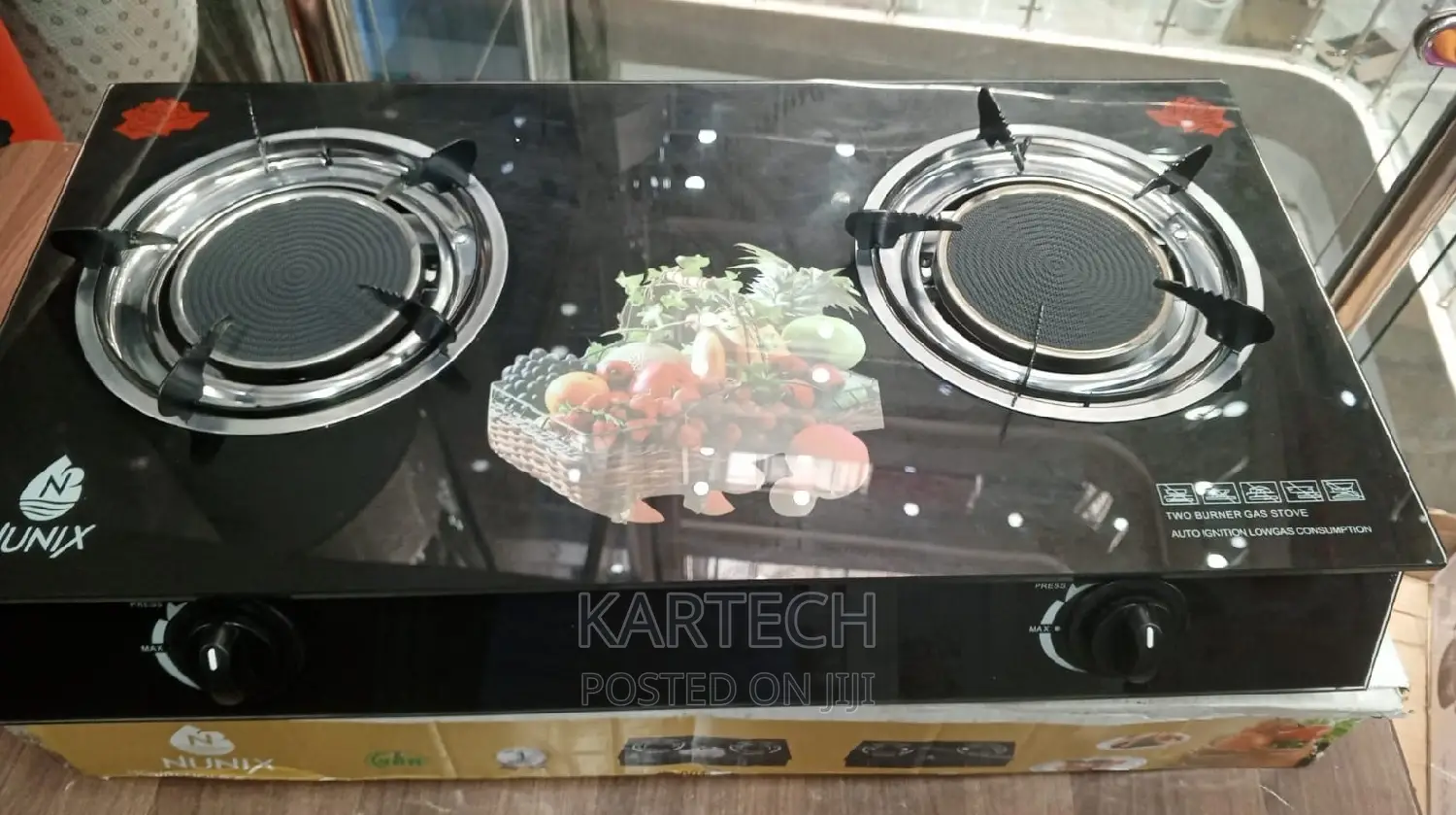 Nunix 2 Burner Infrared Cooker Glass Top