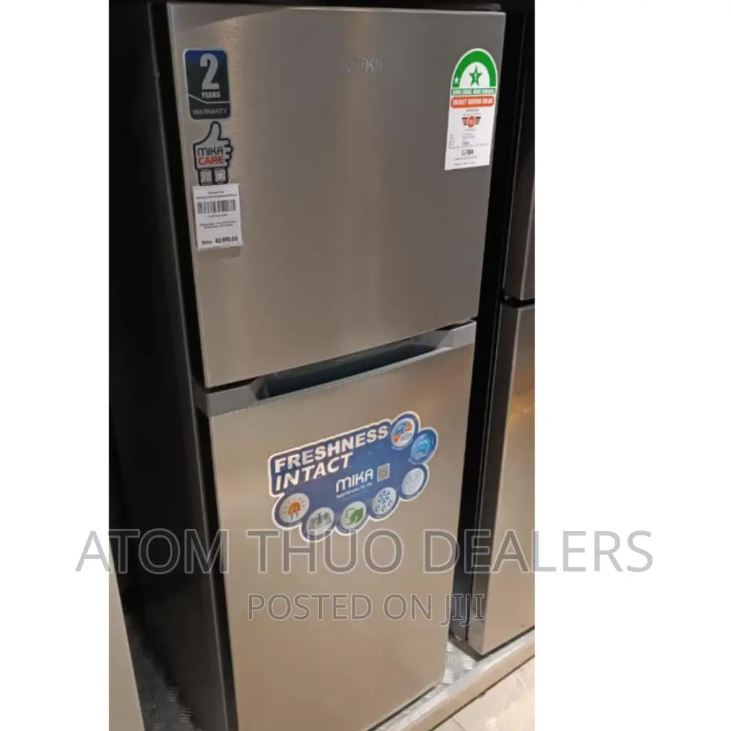 Mika 138 Litres Double Door Refrigerator (Grey)