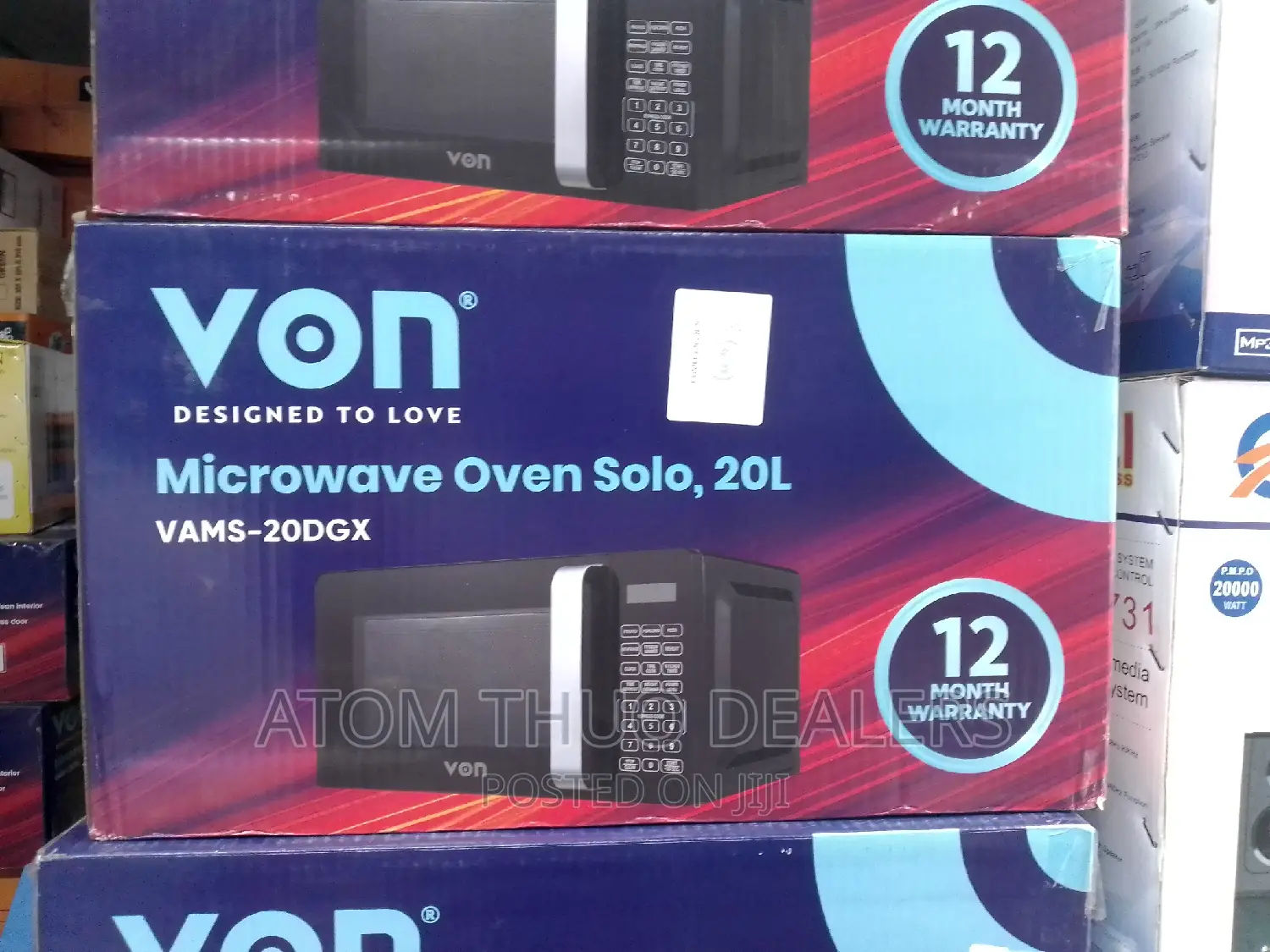VON Digital Microwave Oven, VAMS-20DGX, Solo* 20LTR - BLACK