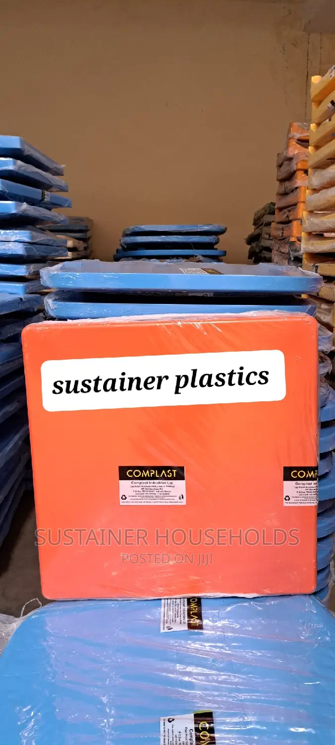 Red Square Plastic Table With Metal Tubing Legs