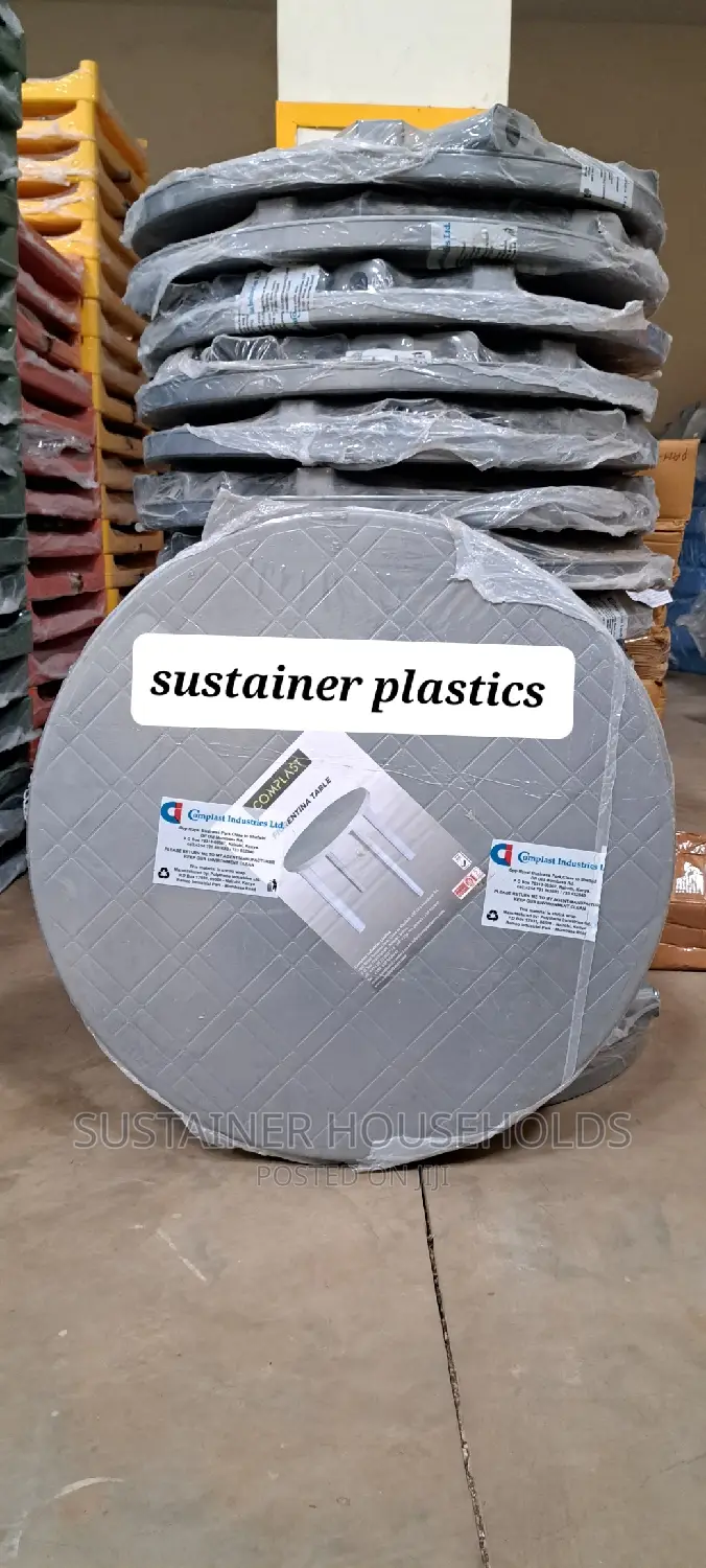 Grey Round Plastic Table