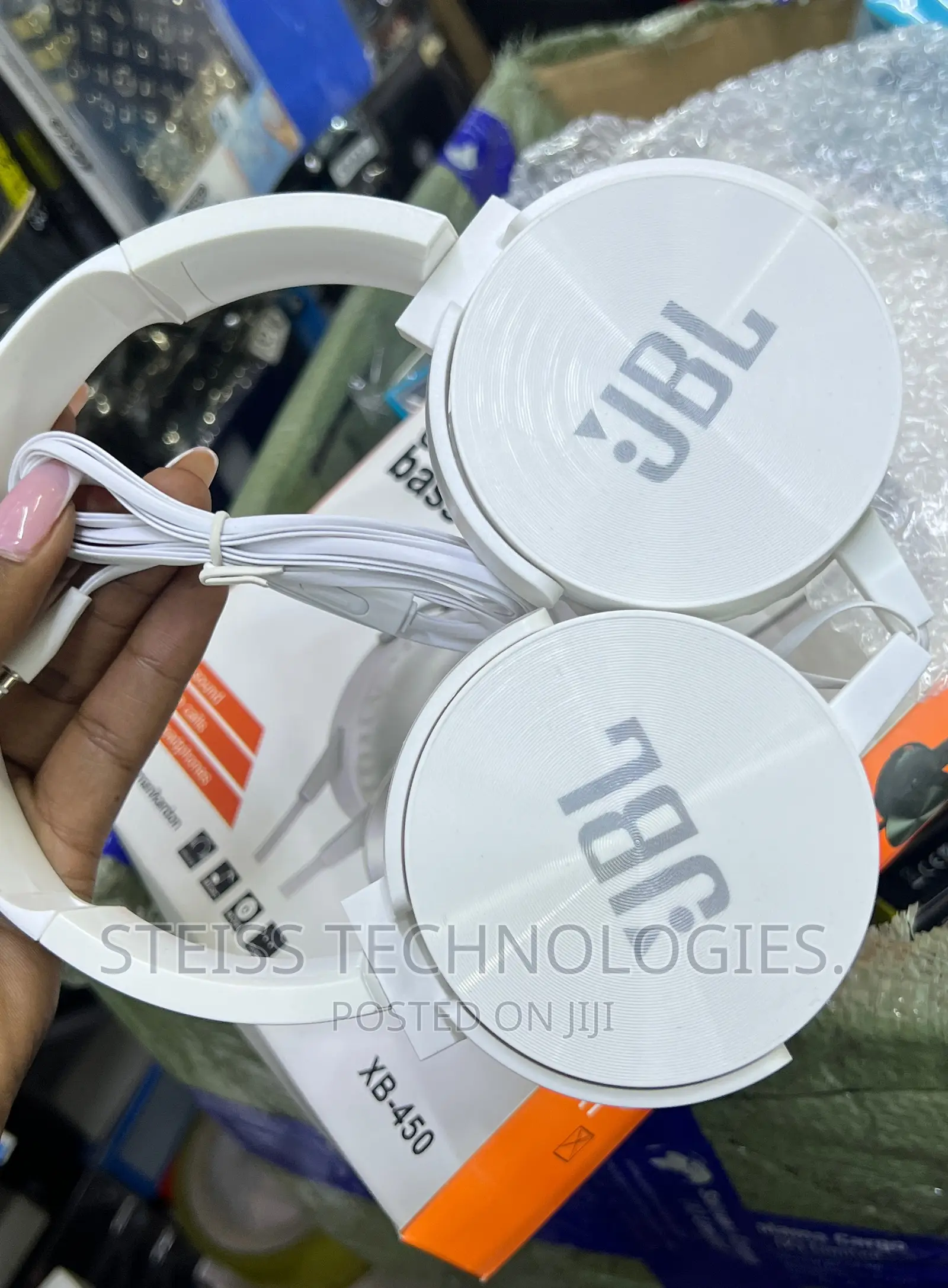 JBL Wired White Headphones.
