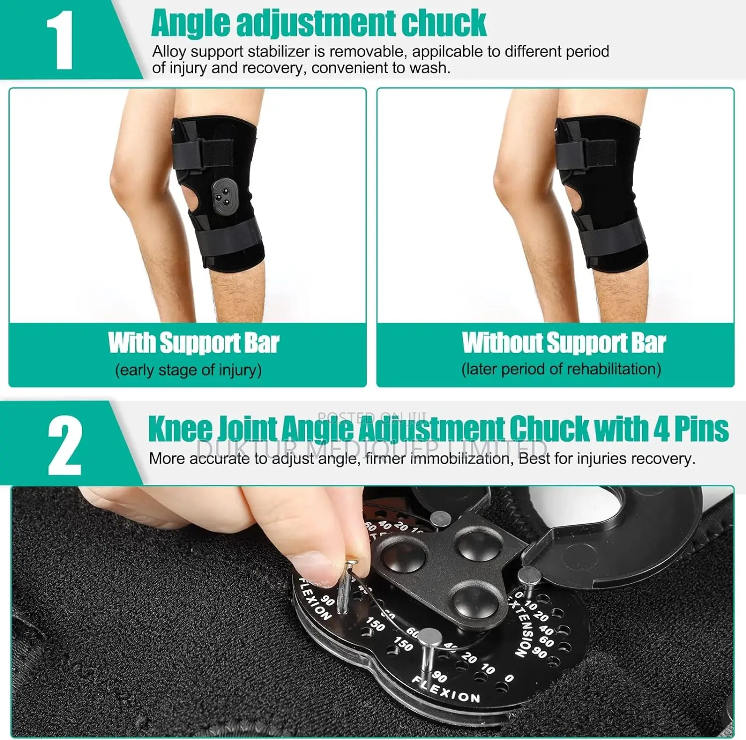 Hinged ROM Knee Support for Knee Pain, Post OP Recovery Etc