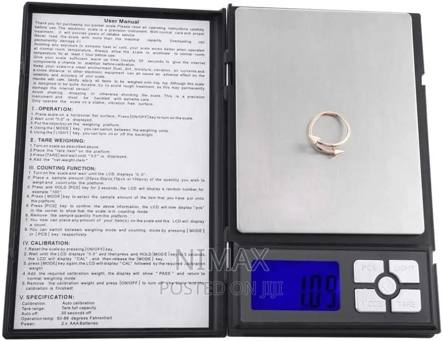 Pocket Scale Heavy Duty 0.01x500gms