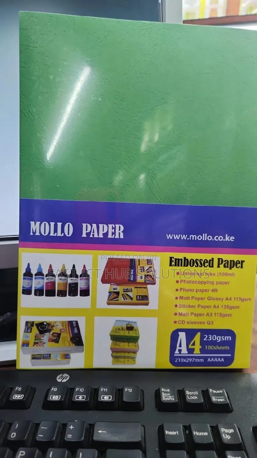 Embossed Papers Green Color and PVC Available