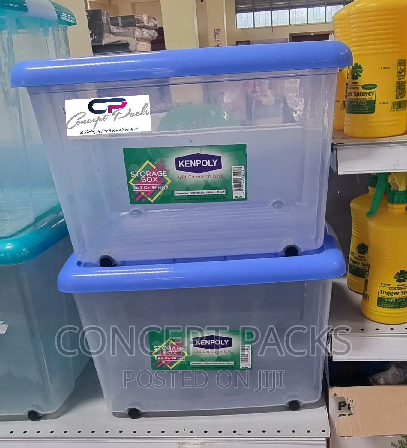 35ltrs Kenpoly Storage Boxes. H290 X W350 X L470 Mm