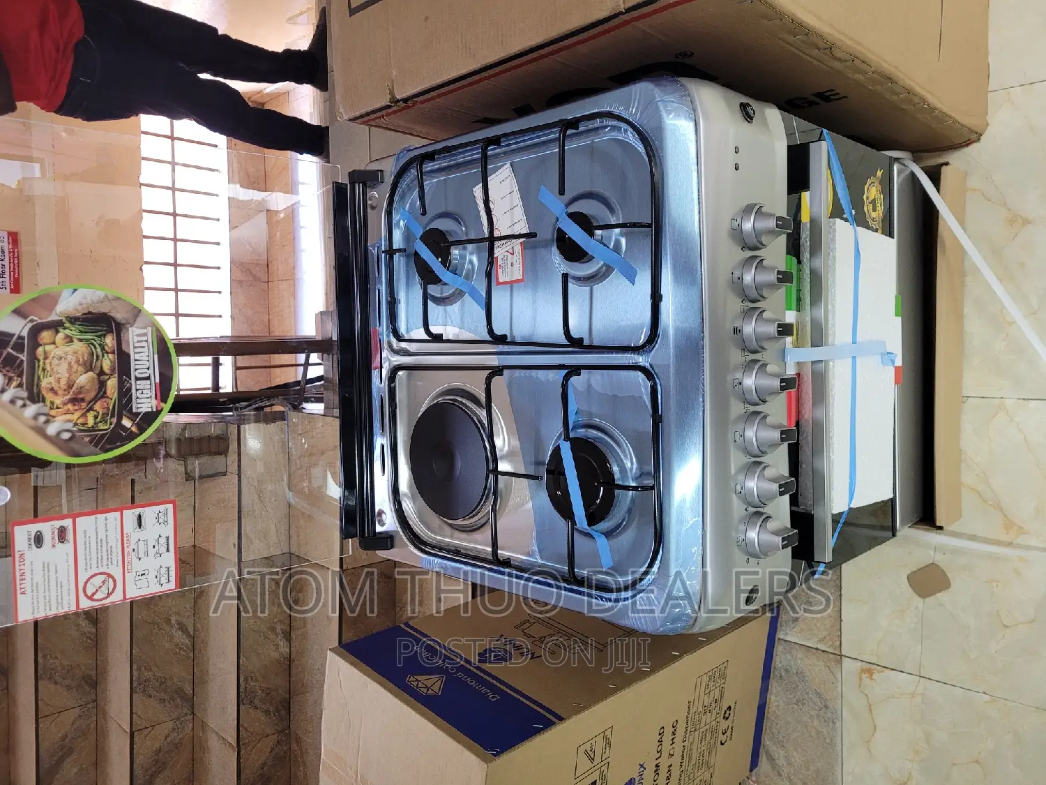 Von 3+1 Electric Oven Silver Stainless Standing Cooker