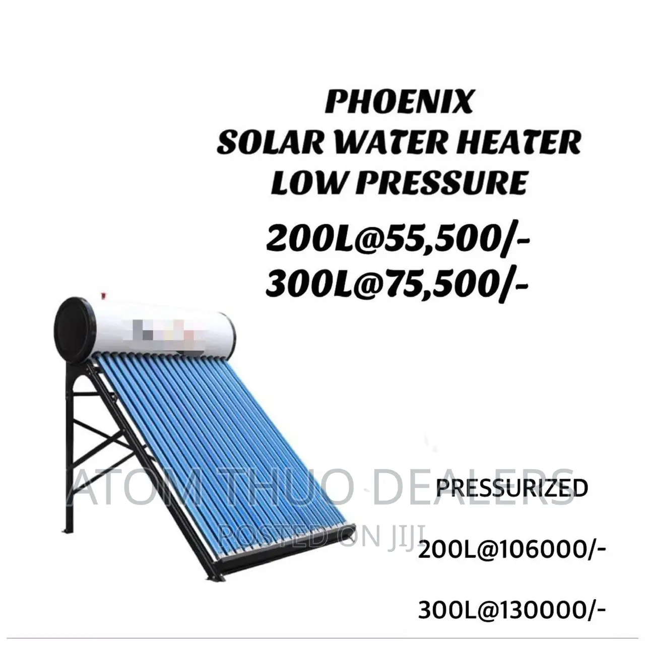 Phoenix Solar Water Heater Low Pressure