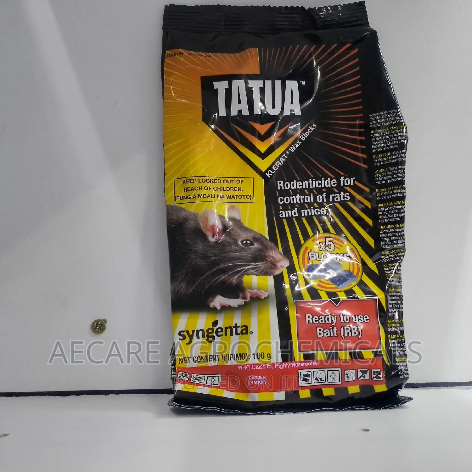 Tatua Rodenticide for Rats and Mice Control 100G (5 Blocks)