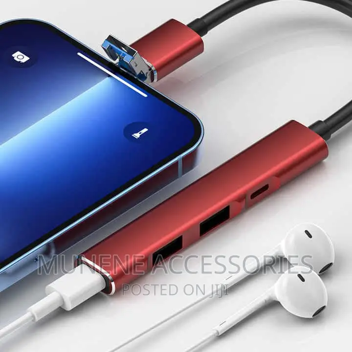 4 in 2 USB Hub Lightning to USB2.0 +Type C iPhone CONNECTOR