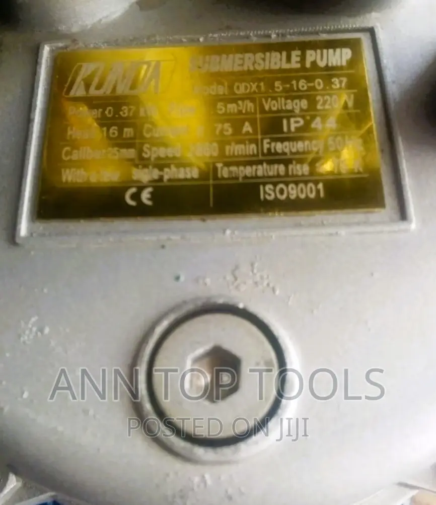 Kunda Submersible Pump 0.5hp 16m Head