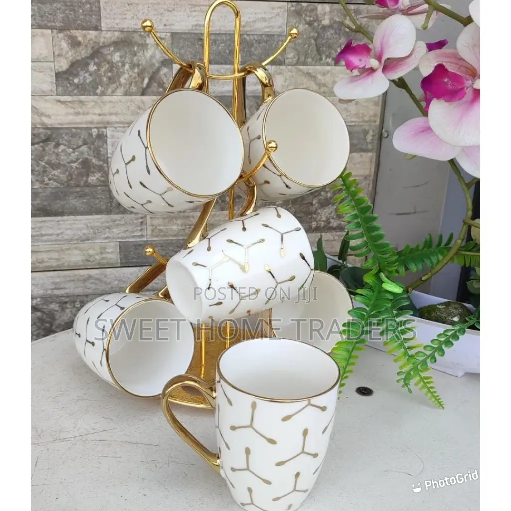 Set Of 6 Golden Cups, Cups