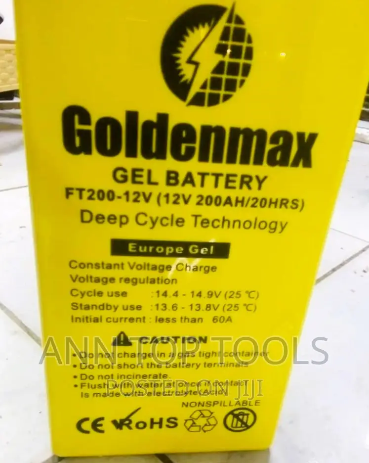 Original Goldenmax 200ah 12V Gel Slim Battery