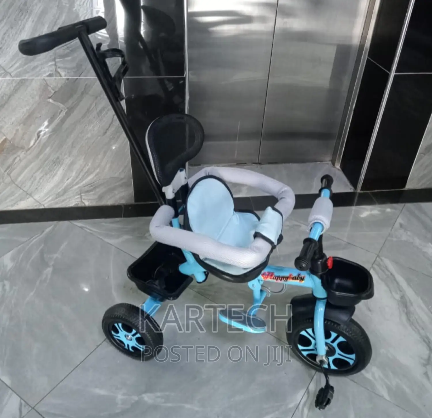 Tricycle With Protective Side Bar, Push Handle