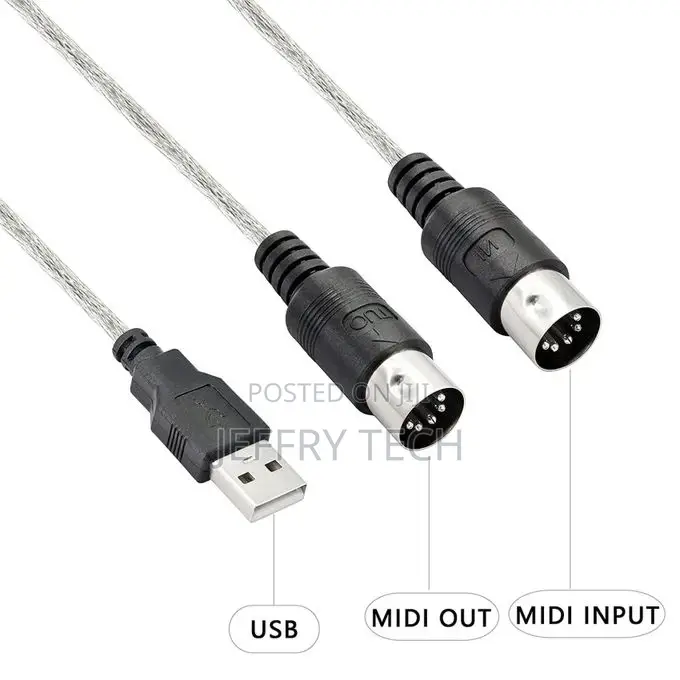 USB MIDI Cable Adapter, USB Type a Male to MIDI Din 5 Pin In