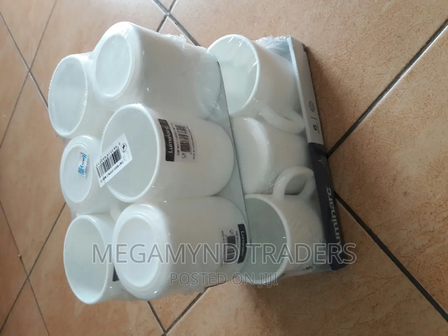 6pc Luminarc Mugs/6pc Luminarc Cups/White Plain Luminar Mug