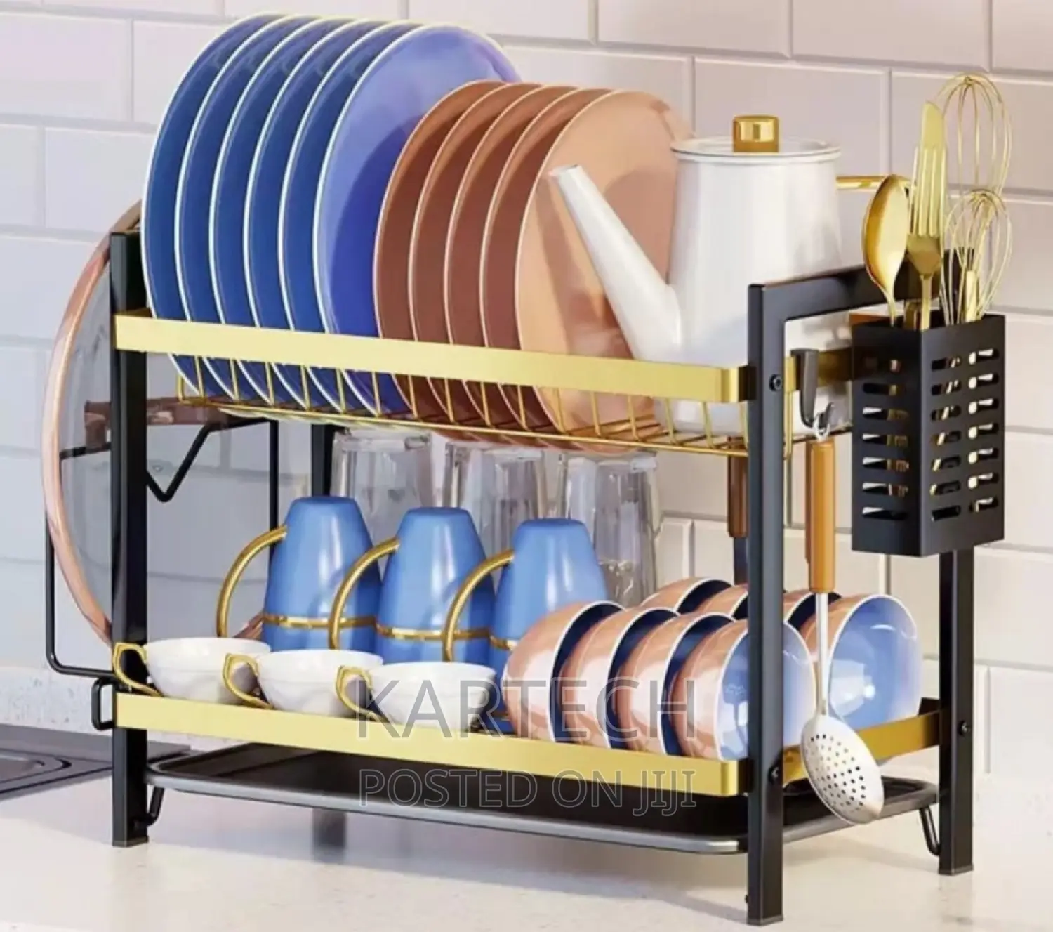 2 Layer Dishrack Golden Black 