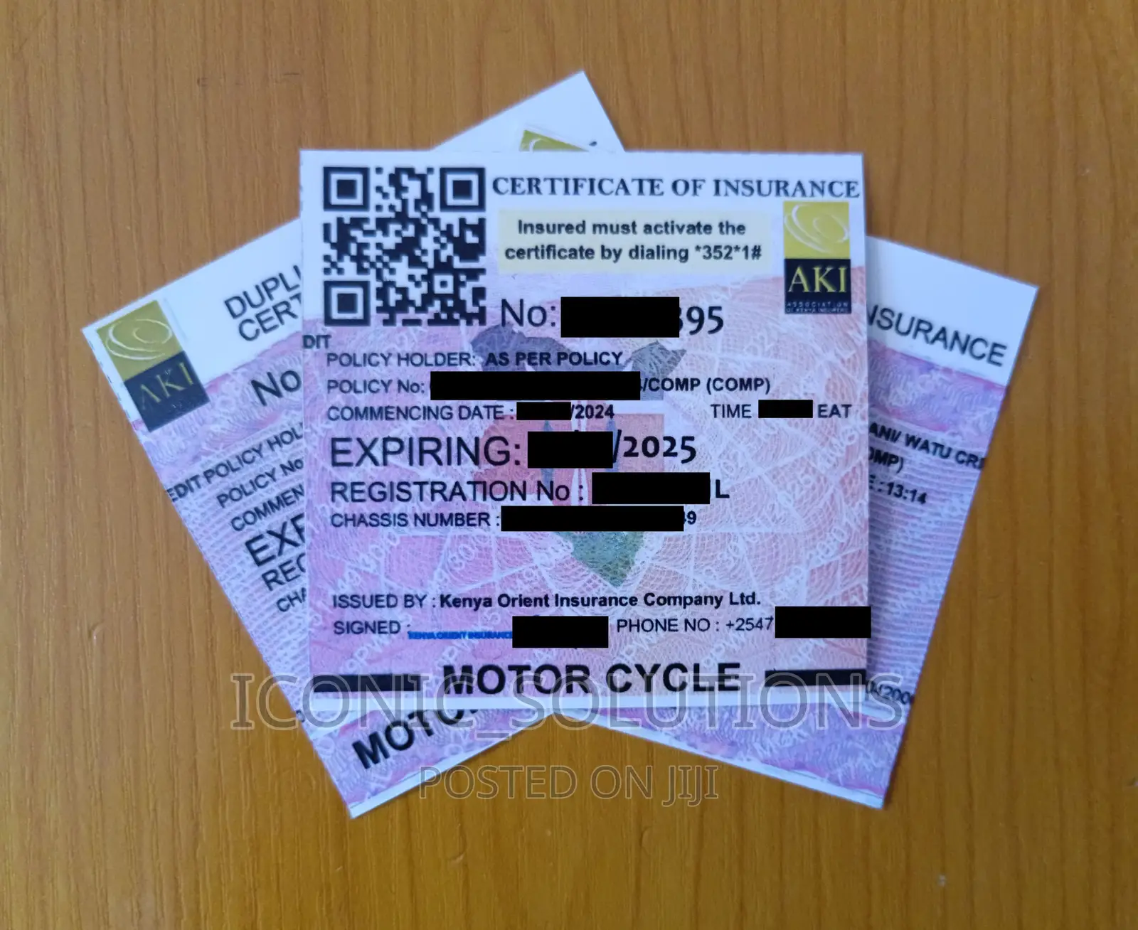 Fade-Free Insurance Certificate/Sticker