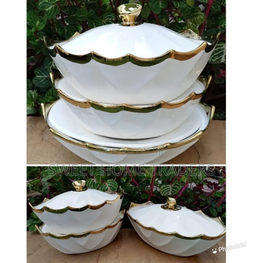 3 Ceramic Soup Serving Pots