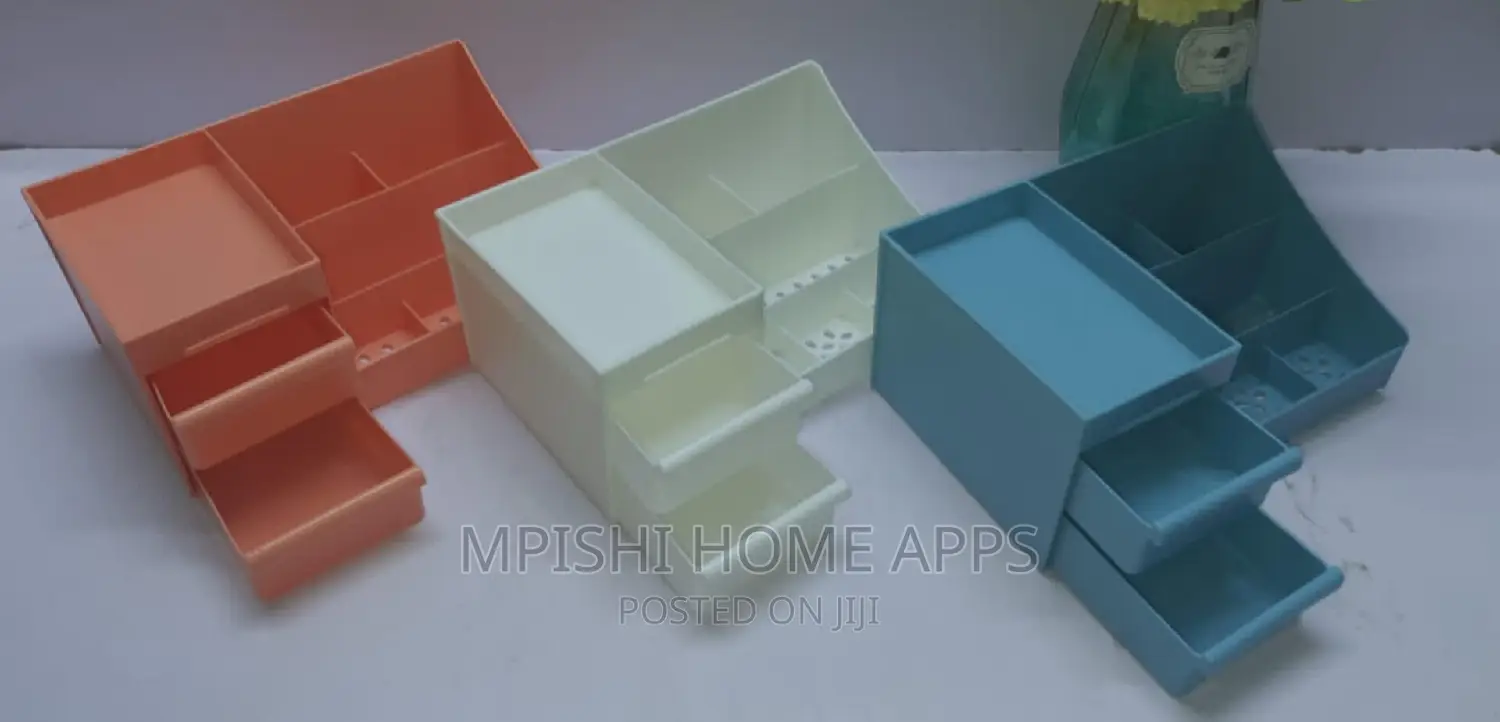 Plastic Multi Slot Desktop Organizer With Mini Drawers