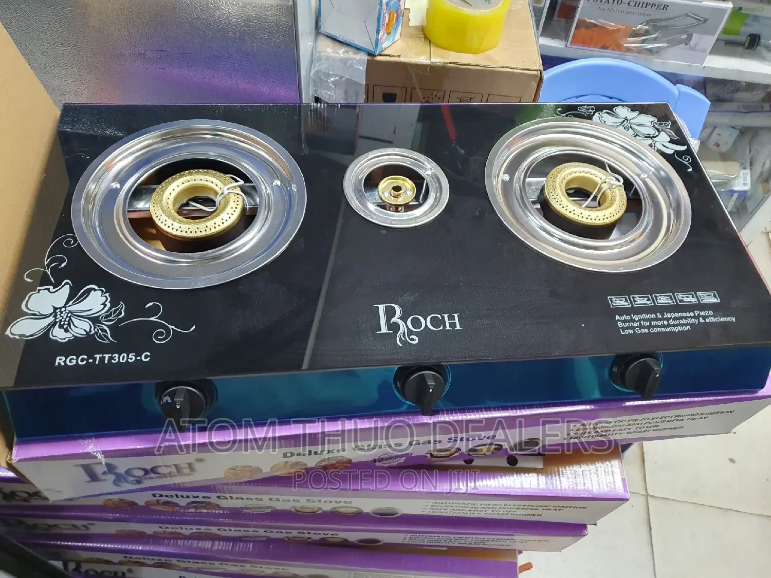 ROCH Counter Top Gas Cooker With 3/ Three Burners