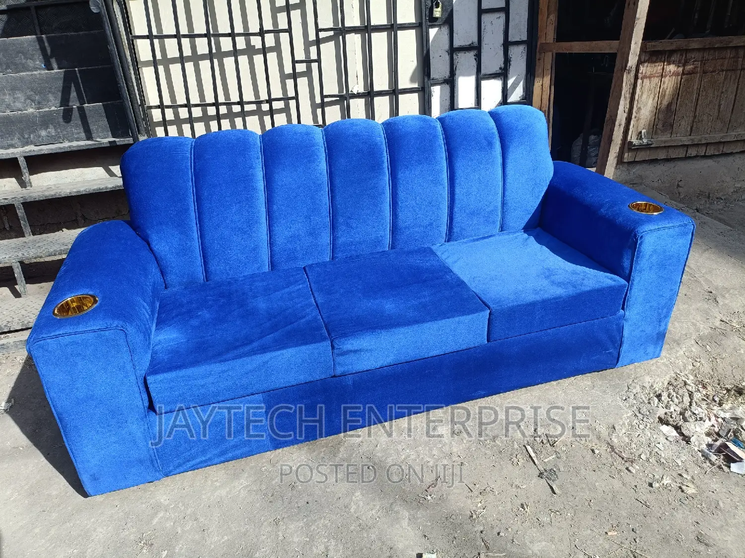 Blue Three Seater Sofa